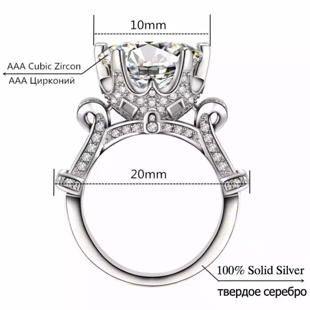 A New Sterling Silver 4 Carat Sona CReated Fiamond - Picture 6 of 8